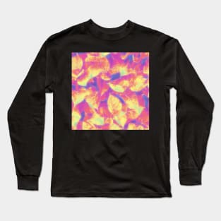 Pink and Golden Leaves Design Long Sleeve T-Shirt